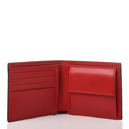 Gucci Guccissima Signature Web New Web Bi-Fold Coin Wallet Hibiscus Red 5 of 8