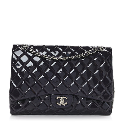 Chanel Patent Quilted Maxi Single Flap Purple 1 of 10