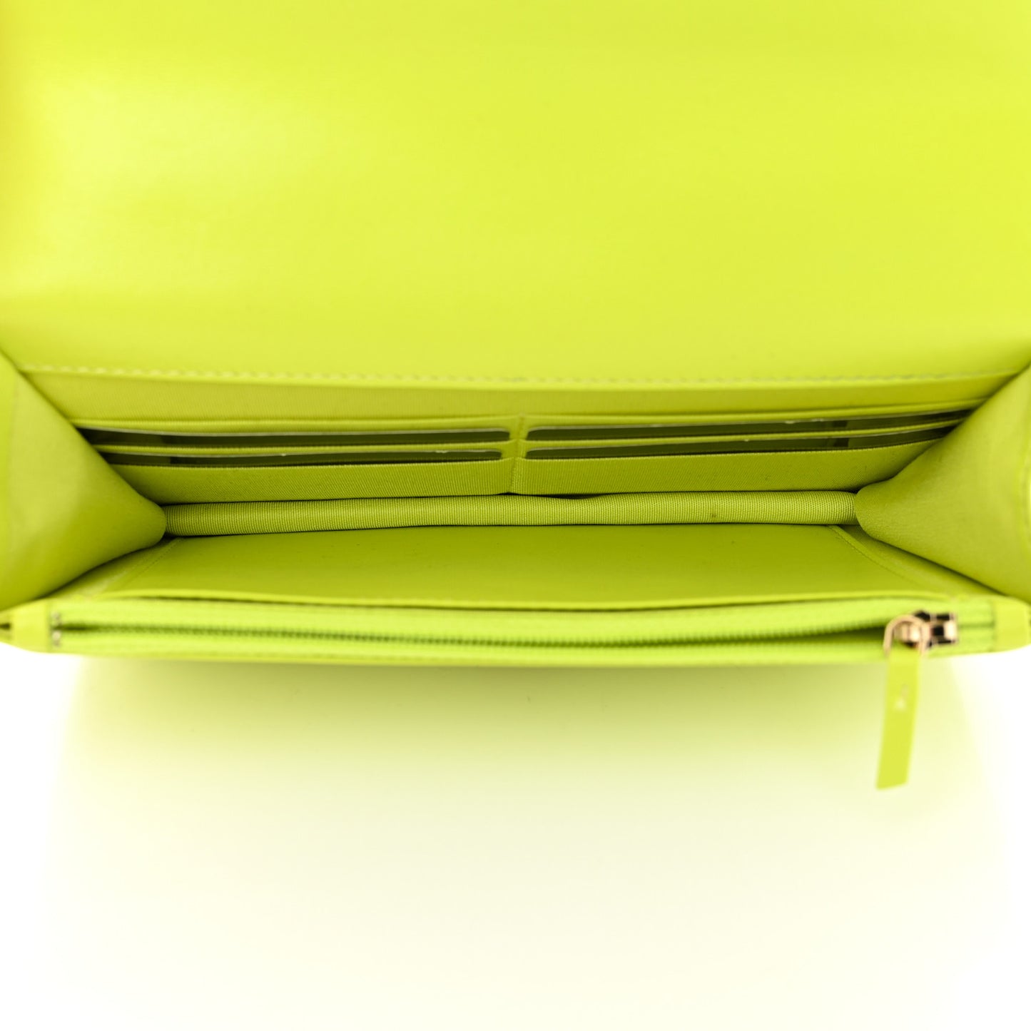 Shiny Lambskin Quilted Chanel 19 Wallet On Chain WOC Neon Yellow