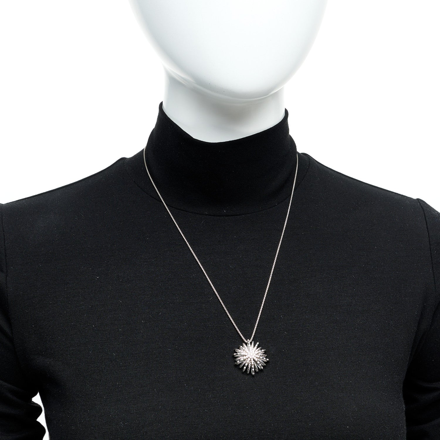 David Yurman Sterling Silver Diamond Medium Starburst Pendant Necklace 2 of 6