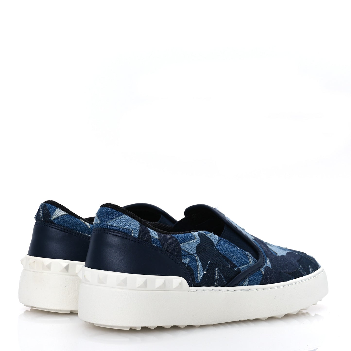 Denim Camustars Rockstud Slip On Sneakers 36 Blue