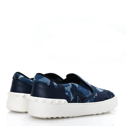 Valentino Garavani Denim Camustars Rockstud Slip On Sneakers 36 Blue 5 of 11