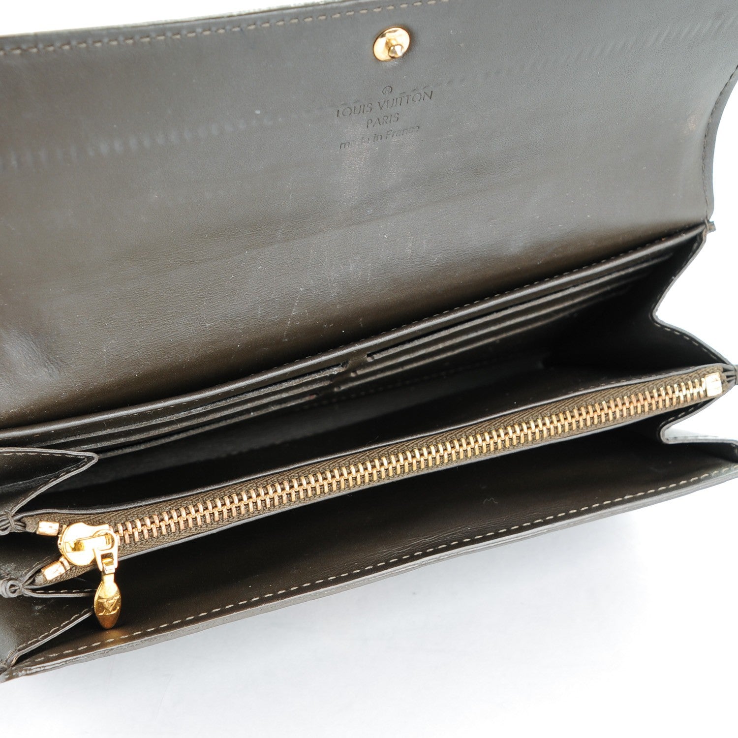 Louis Vuitton Vernis Sarah Wallet Vert Bronze 5 of 6