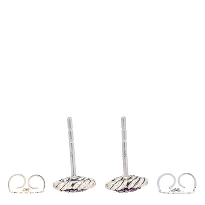 David Yurman Sterling Silver Pink Sapphire Petite Pave Heart Earrings 4 of 4