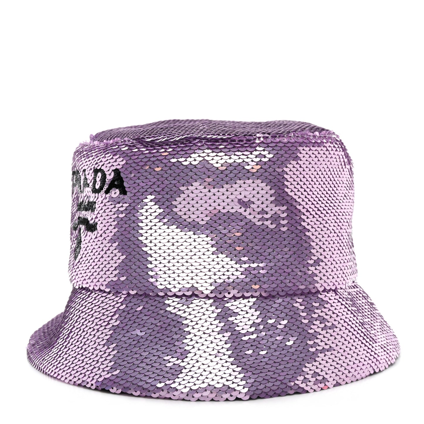 Paillettes Triangle Logo Womens Bucket Hat M Purple