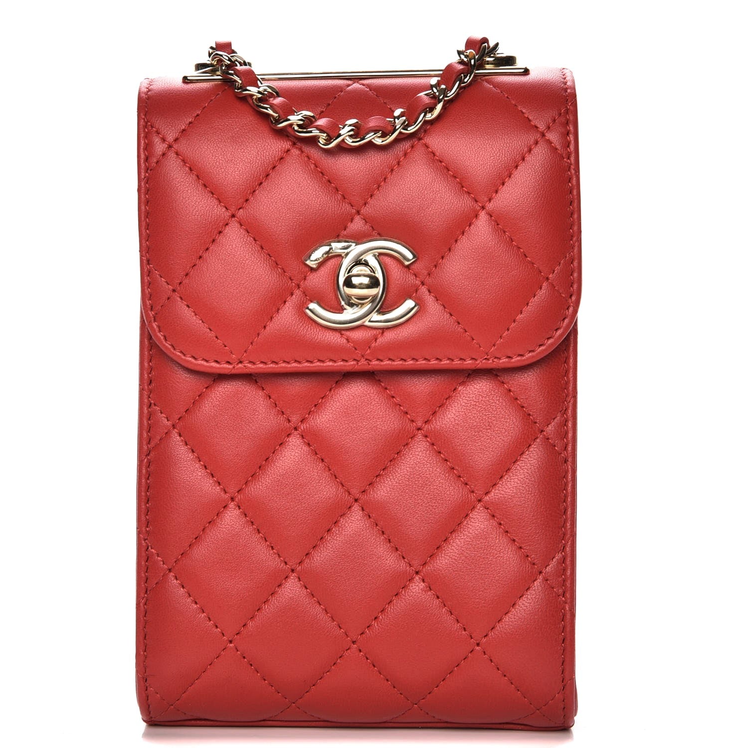 Chanel Lambskin Quilted Trendy CC Phone Holder Red 1 of 8