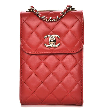 Chanel Lambskin Quilted Trendy CC Phone Holder Red 1 of 8