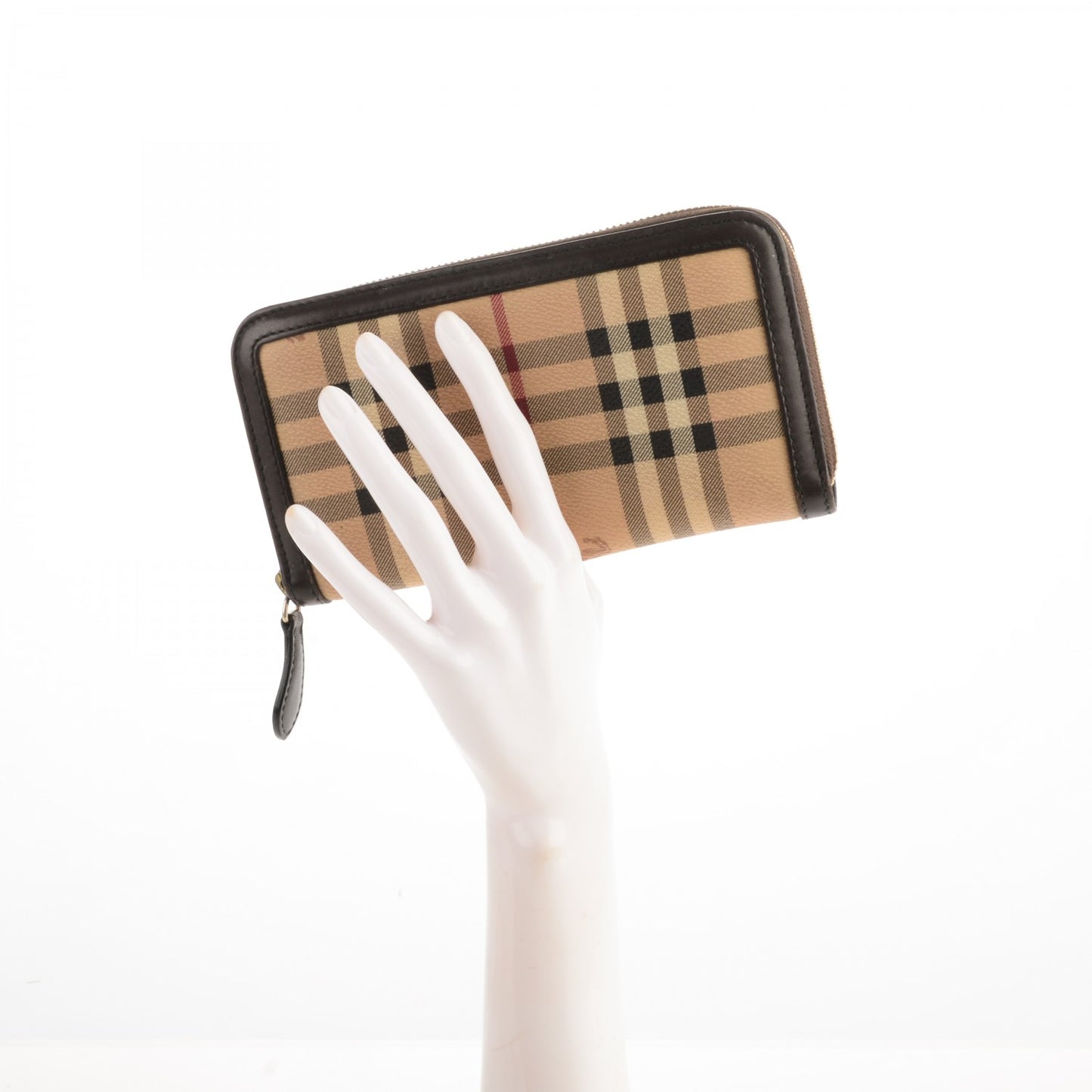 Haymarket Check Large Ziggy Zip Around Wallet Chocolate