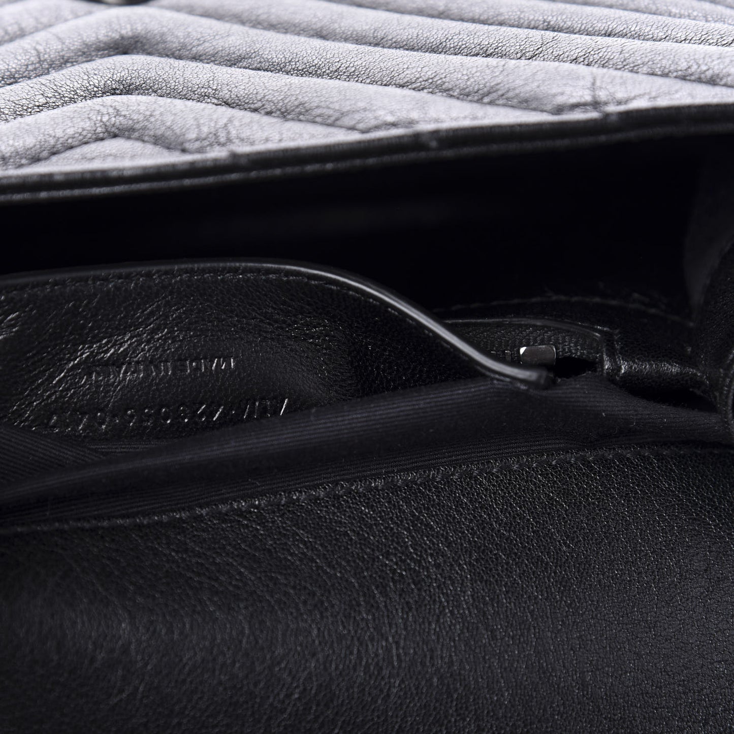 Sheepskin Matelasse Chevron Monogram Medium College Bag Black
