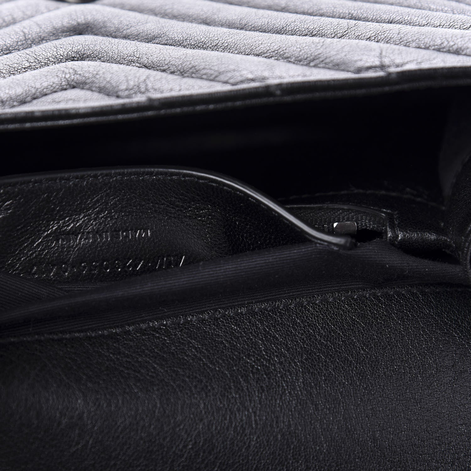 Saint Laurent Sheepskin Matelasse Chevron Monogram Medium College Bag Black 11 of 12