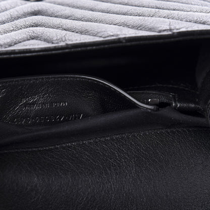 Saint Laurent Sheepskin Matelasse Chevron Monogram Medium College Bag Black 11 of 12