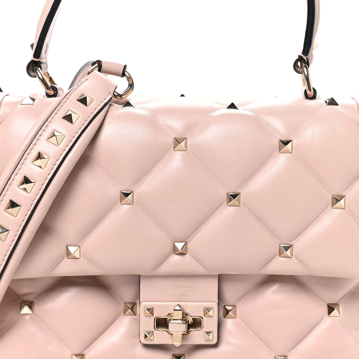 Valentino Garavani Nappa Medium Candystud Top Handle Bag Poudre 7 of 9