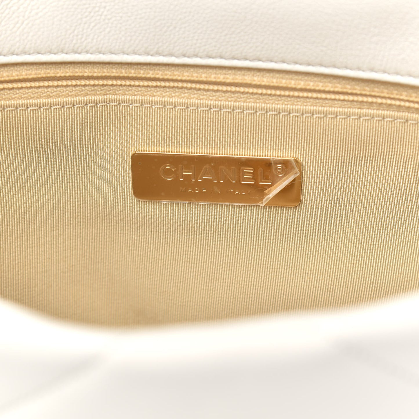 Goatskin Quilted Medium Chanel 19 Flap White