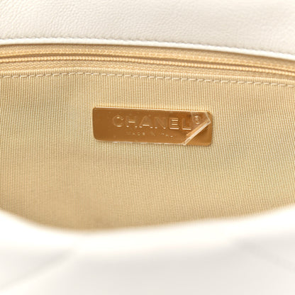 Chanel Goatskin Quilted Medium Chanel 19 Flap White 6 of 11