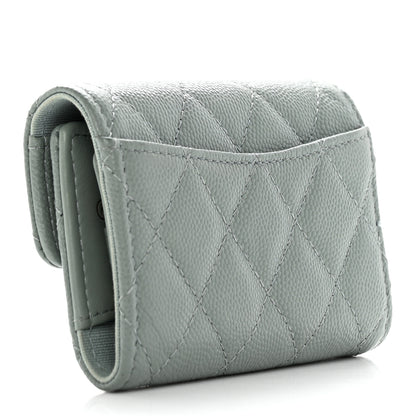 Chanel Caviar Quilted Classic 4 Key Holder Wallet Grey 3 of 17