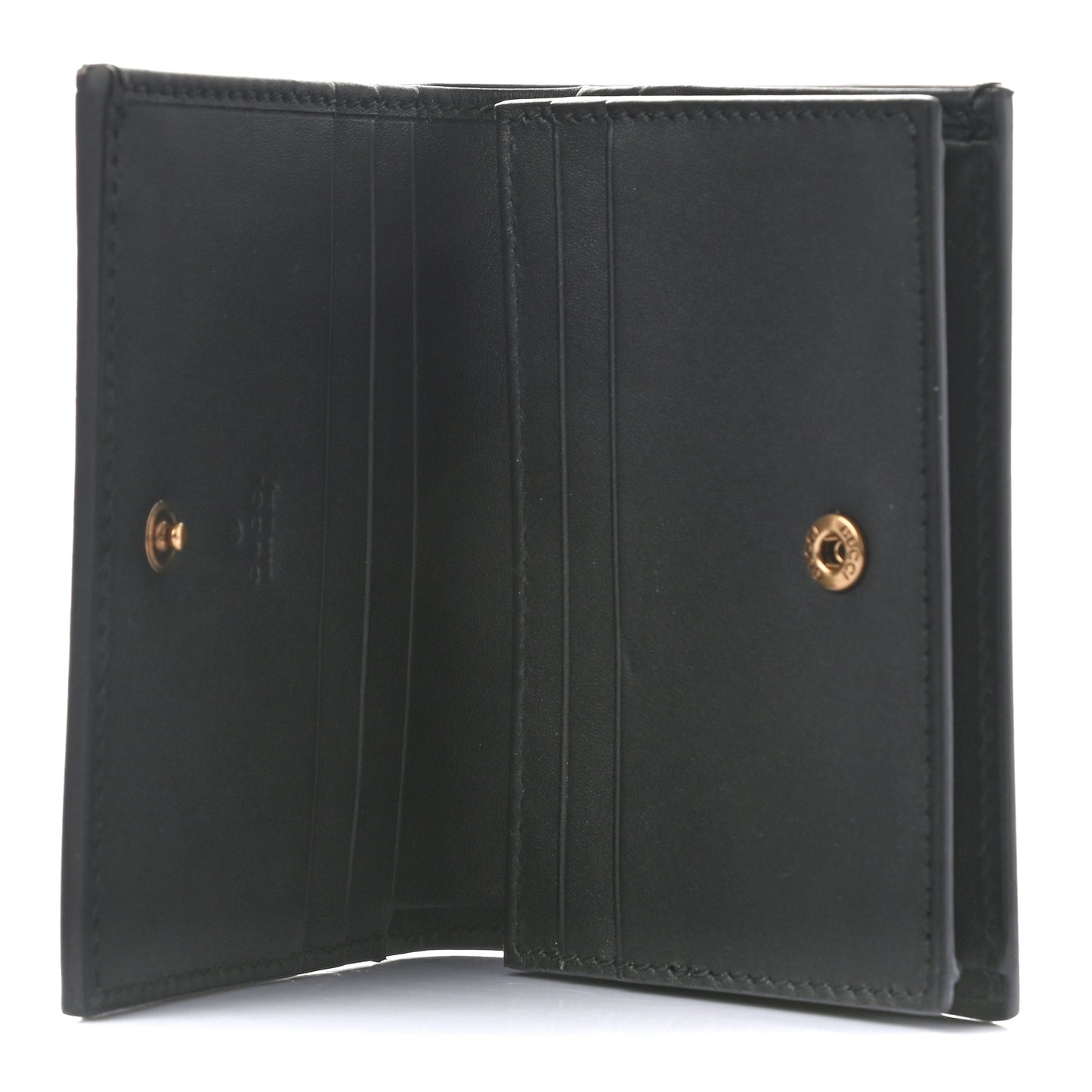 Calfskin Queen Margaret Card Case Wallet Black