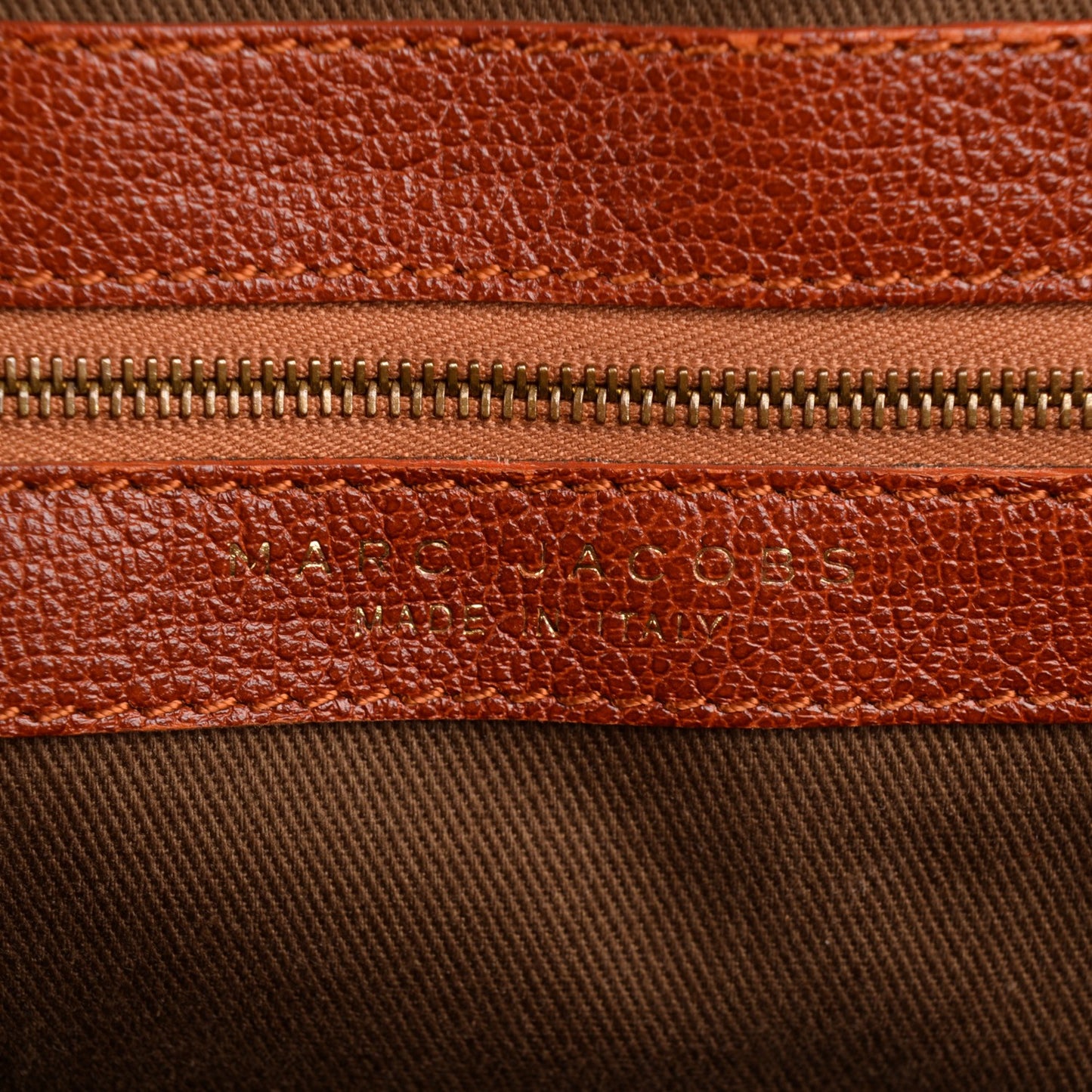 Lacquered Goatskin Quilted Stam Saddle Brown