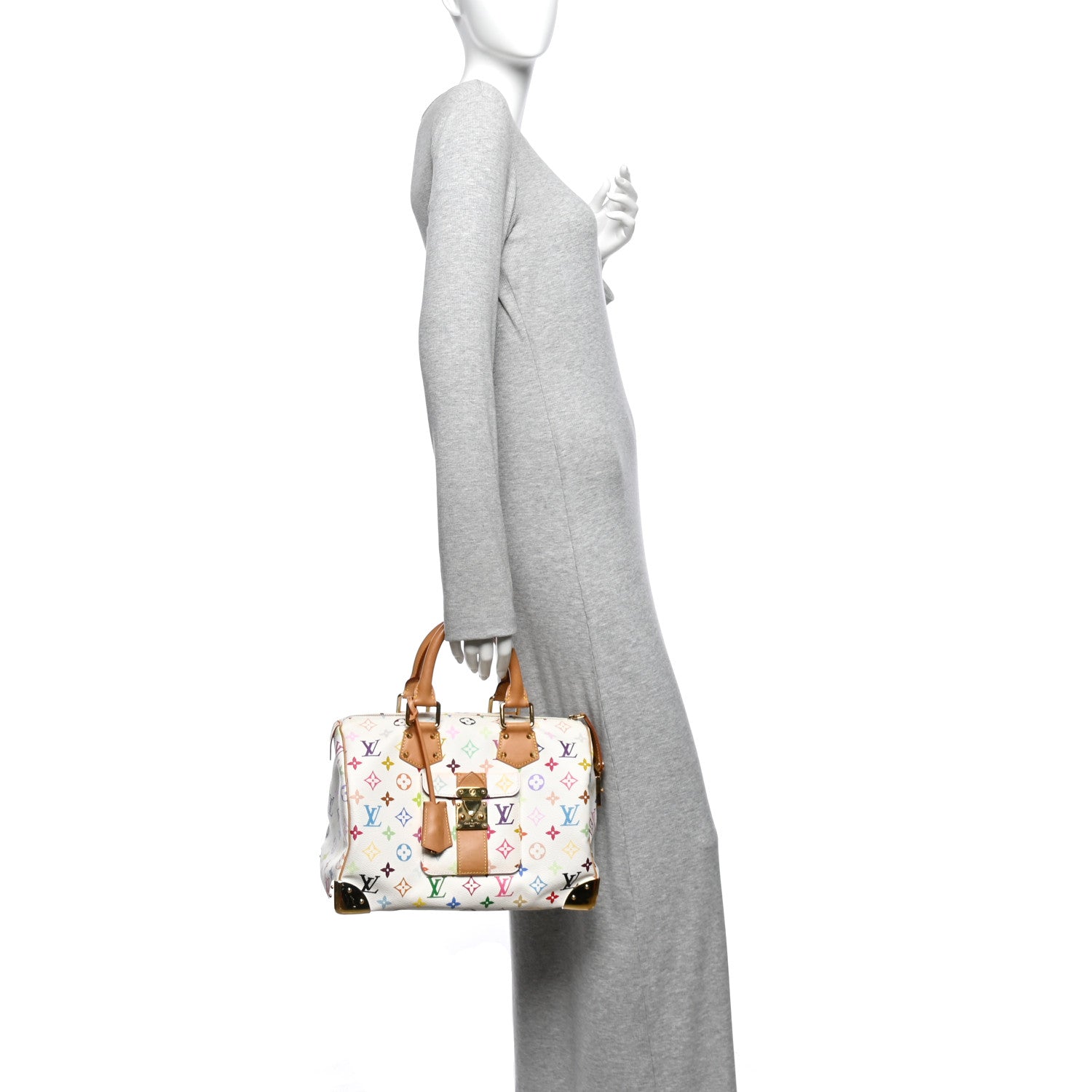 Louis Vuitton Monogram Multicolor Speedy 30 White White 2 of 9