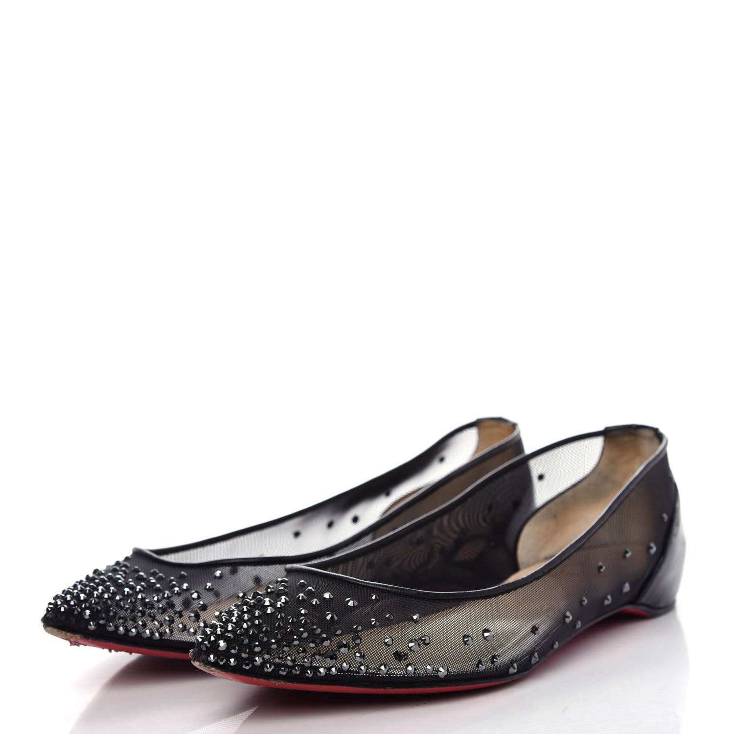 Christian Louboutin Crystal Strass Follies Flats 36.5 Black 3 of 9