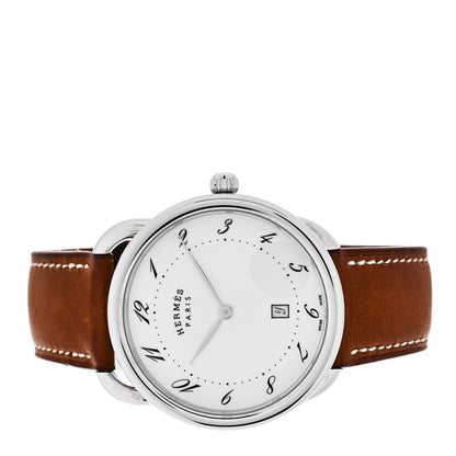 Hermes Stainless Steel Barenia 40mm Arceau Quartz Watch Fauve 2 of 5