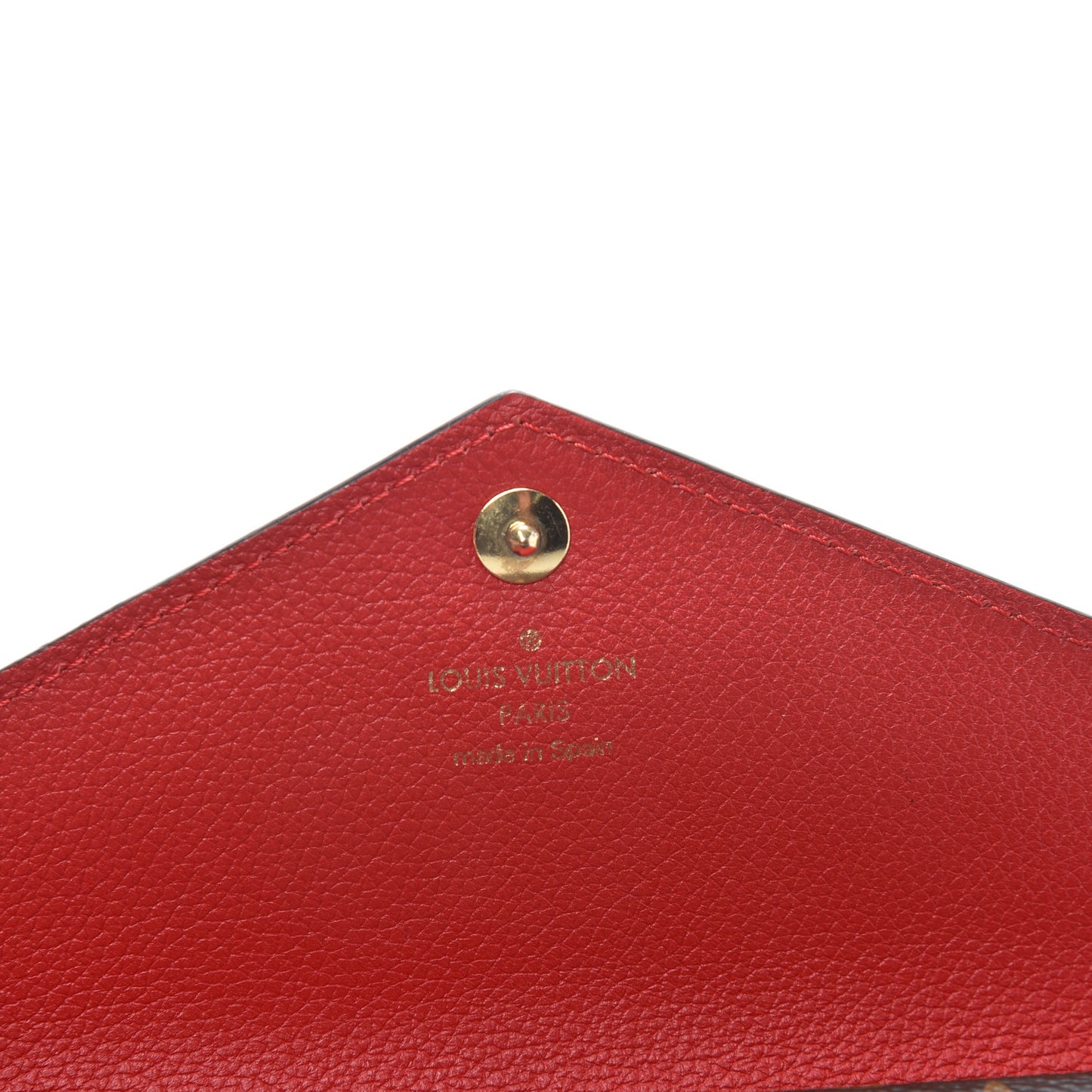Calfskin Double V Wallet Rubis