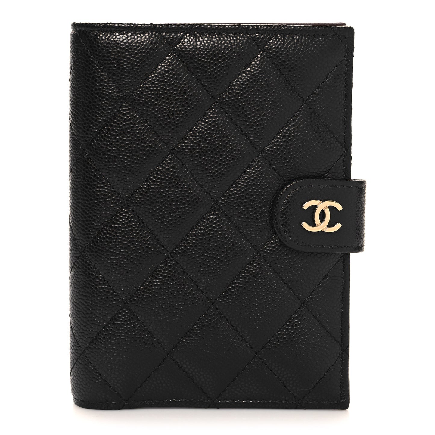 Caviar Quilted Passport Holder Black
