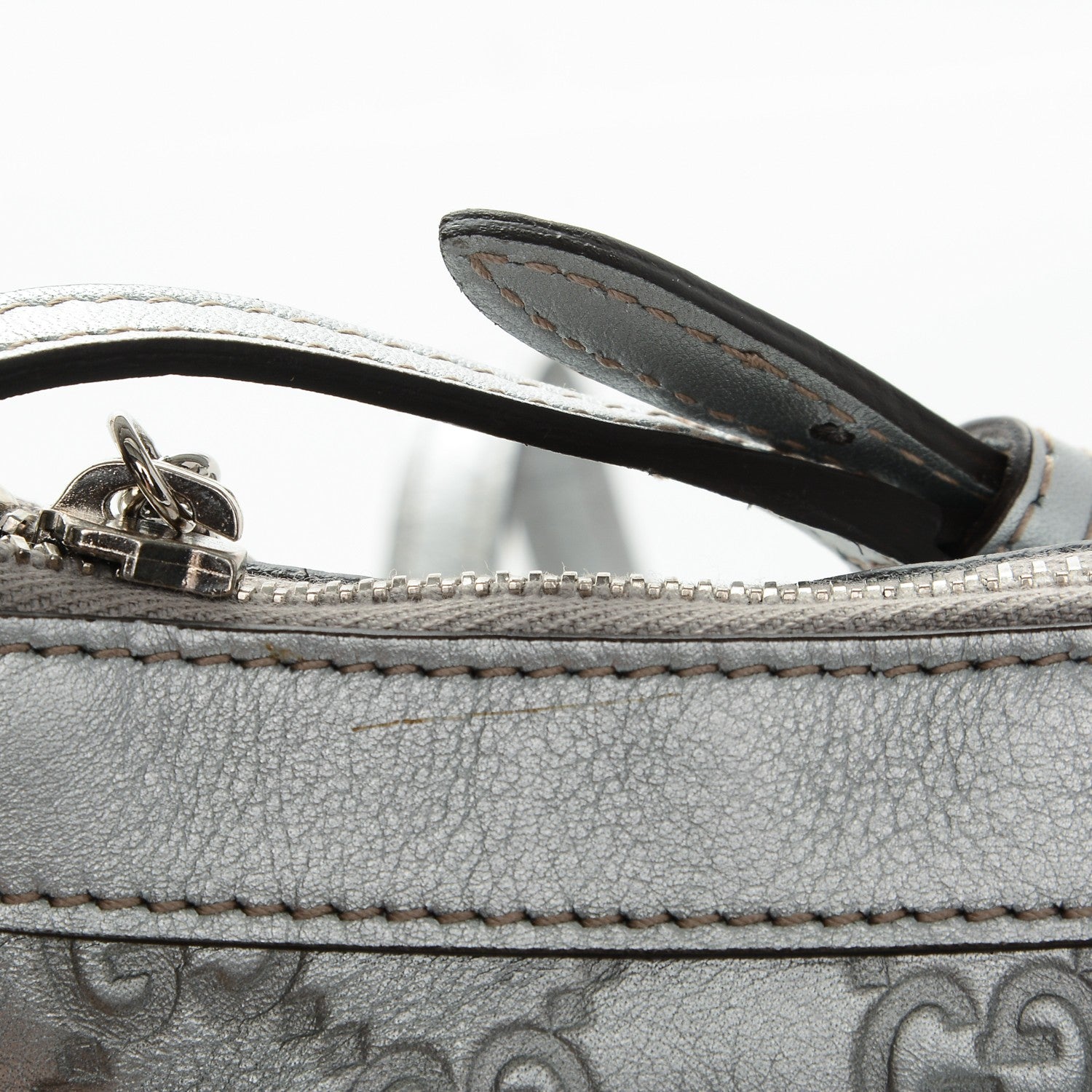 Gucci Metallic Guccissima Small Crossbody Bag Silver 7 of 7