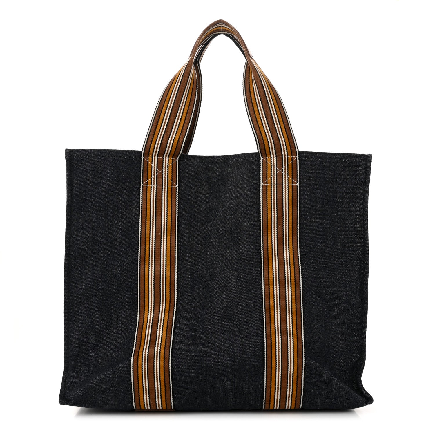Loro Piana Denim Cotton Canvas The Suitcase Stripe Tote Blue 1 of 12