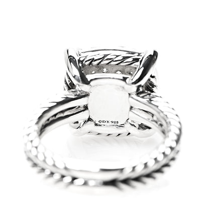 David Yurman Sterling Silver Diamond 14mm Chatelaine Pave Ring 54 7 2 of 3
