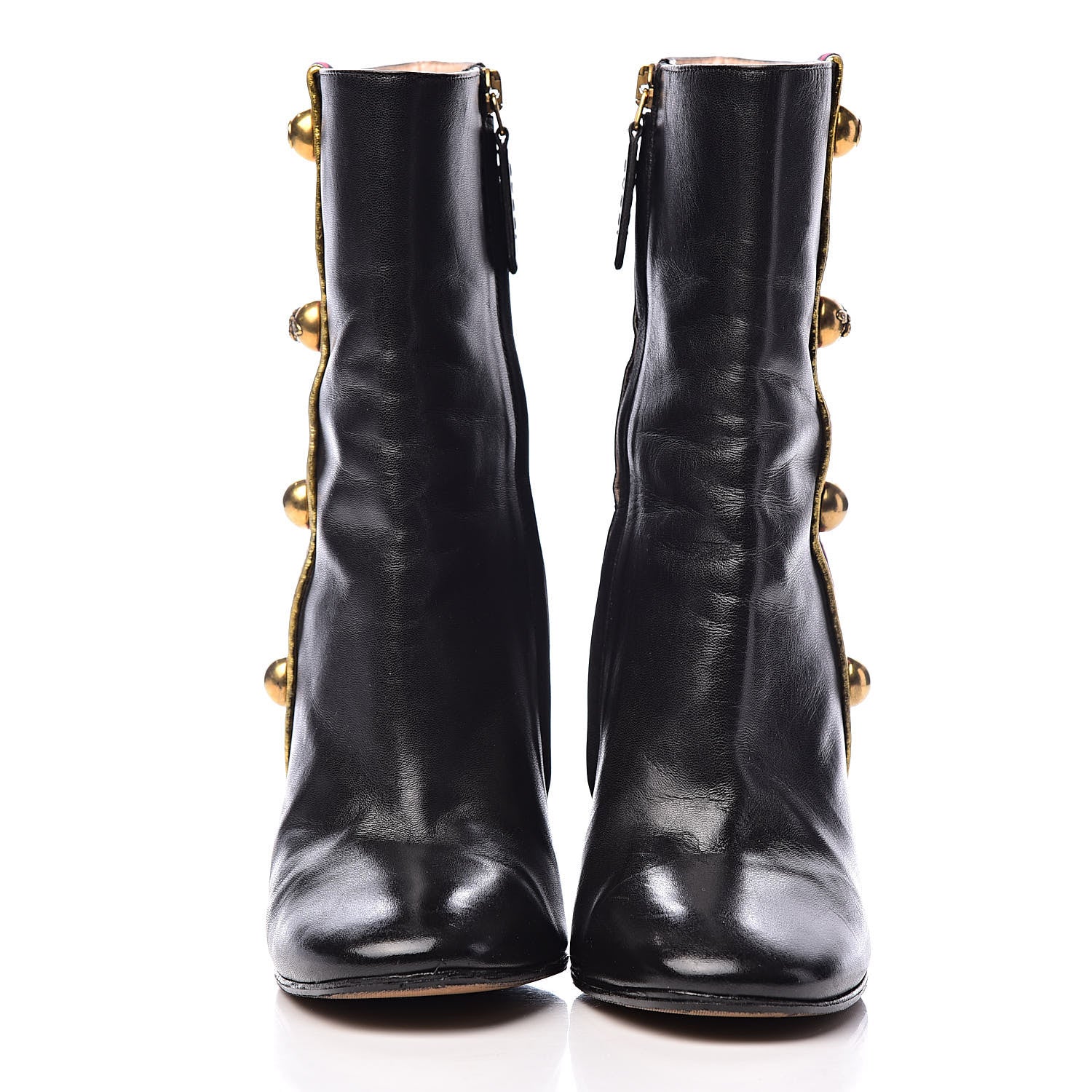 Gucci Malaga Kid Web Carly Mid Calf Boots 36 Black 2 of 14