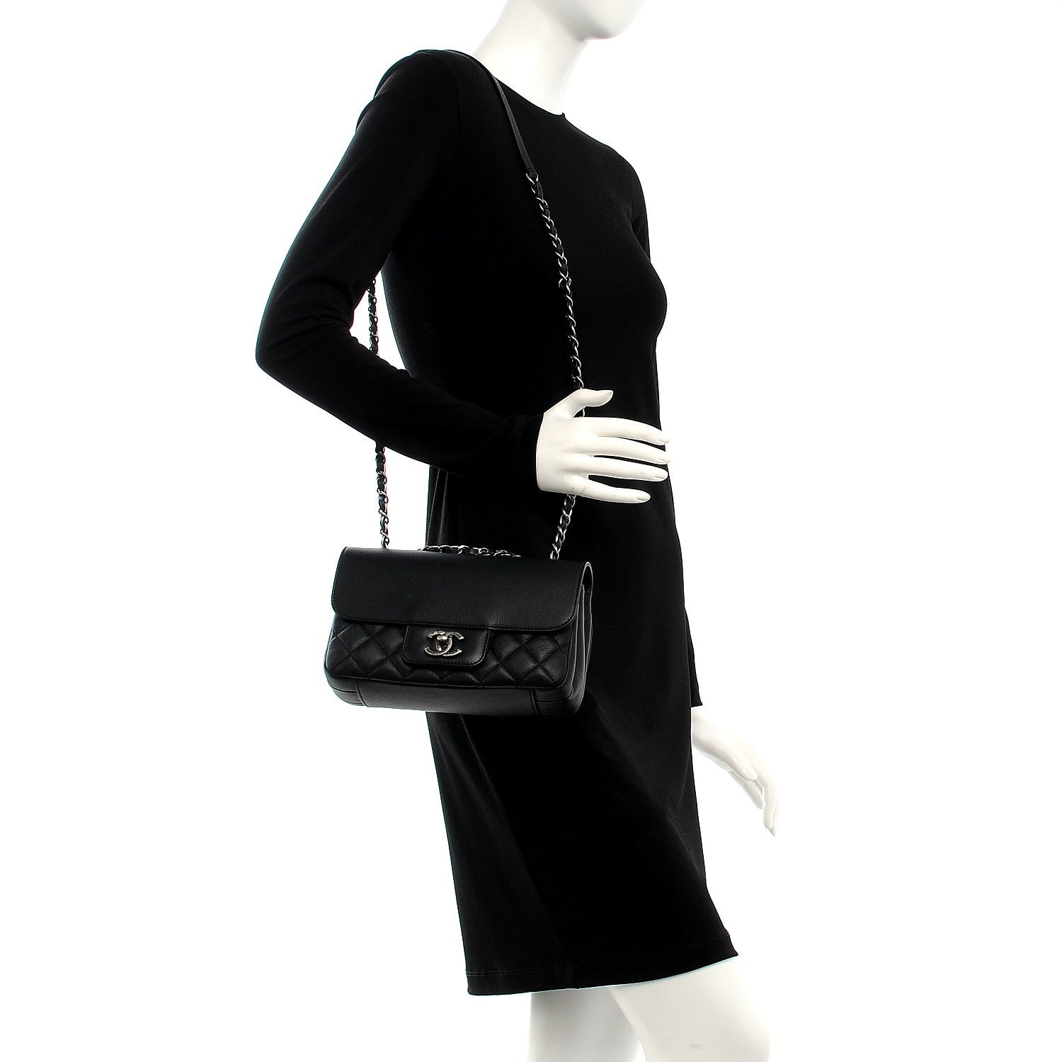 Chanel Caviar All About Flap Bag Black 2 of 7