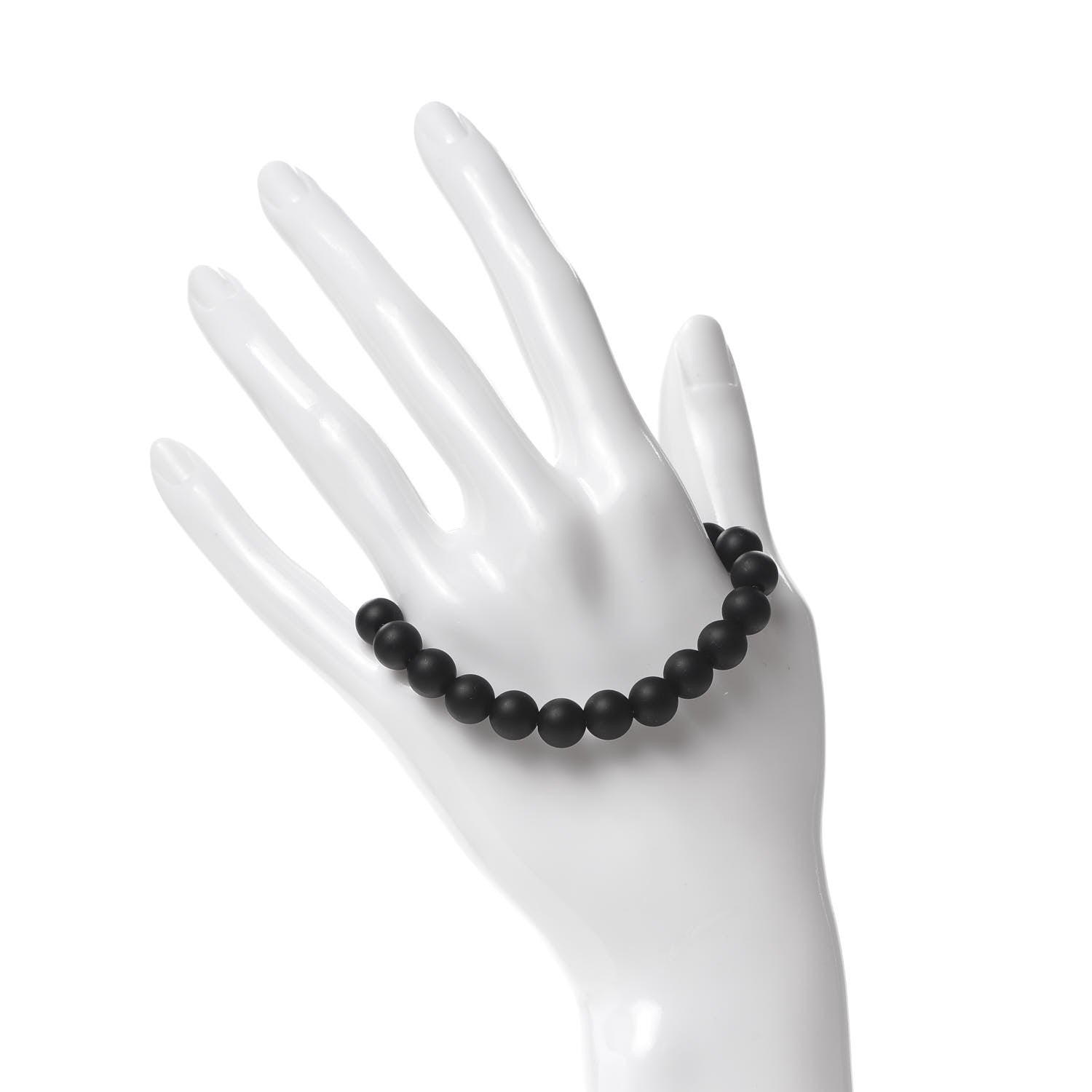 David Yurman Sterling Silver Black Onyx 8mm Spiritual Beads Bracelet 2 of 5