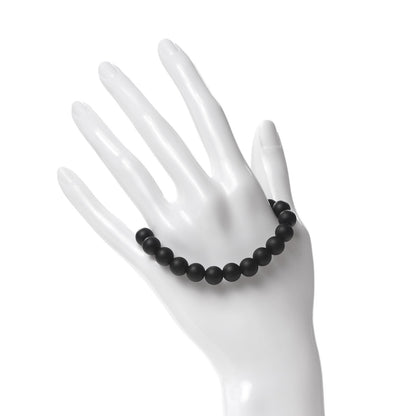 David Yurman Sterling Silver Black Onyx 8mm Spiritual Beads Bracelet 2 of 5