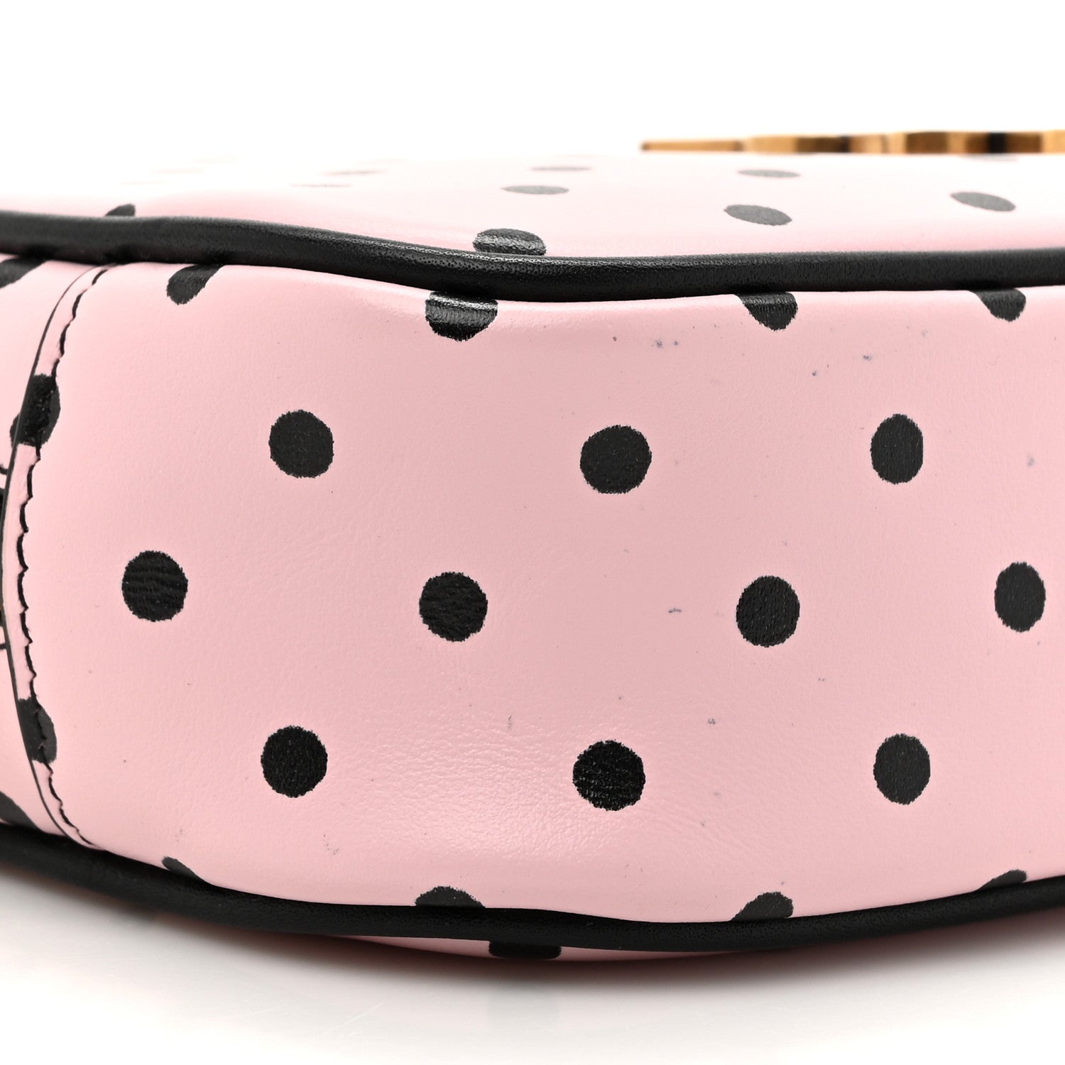 Saint Laurent Calfskin Printed Polka Dot Mini Lou Camera Bag Pink Black 10 of 13