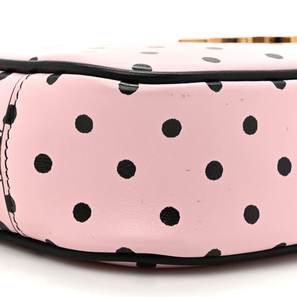 Saint Laurent Calfskin Printed Polka Dot Mini Lou Camera Bag Pink Black 10 of 13