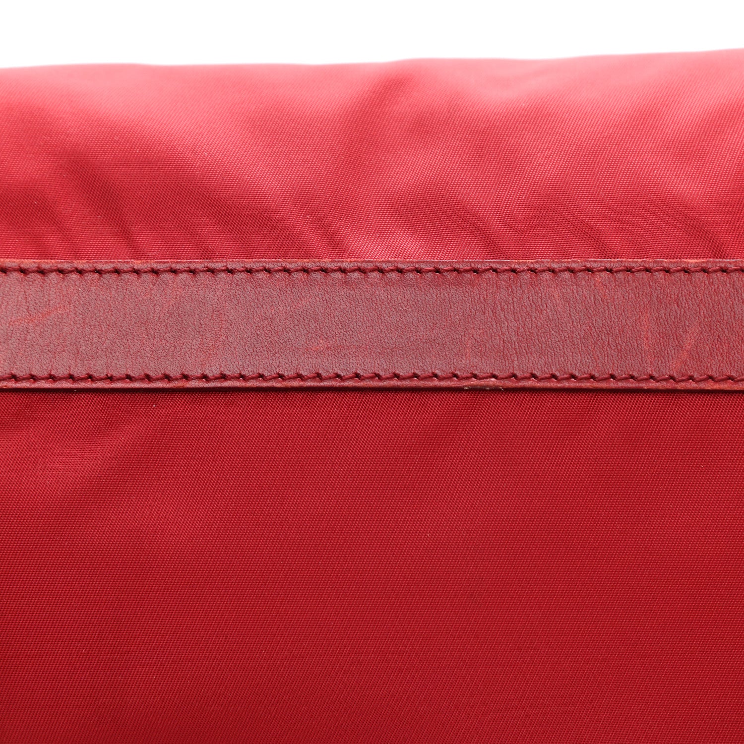 Prada Tessuto Nylon Saffiano Messenger Bag Red 10 of 10