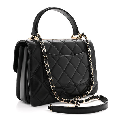Chanel Lambskin Quilted Small Trendy CC Dual Handle Flap Bag Black 3 of 11
