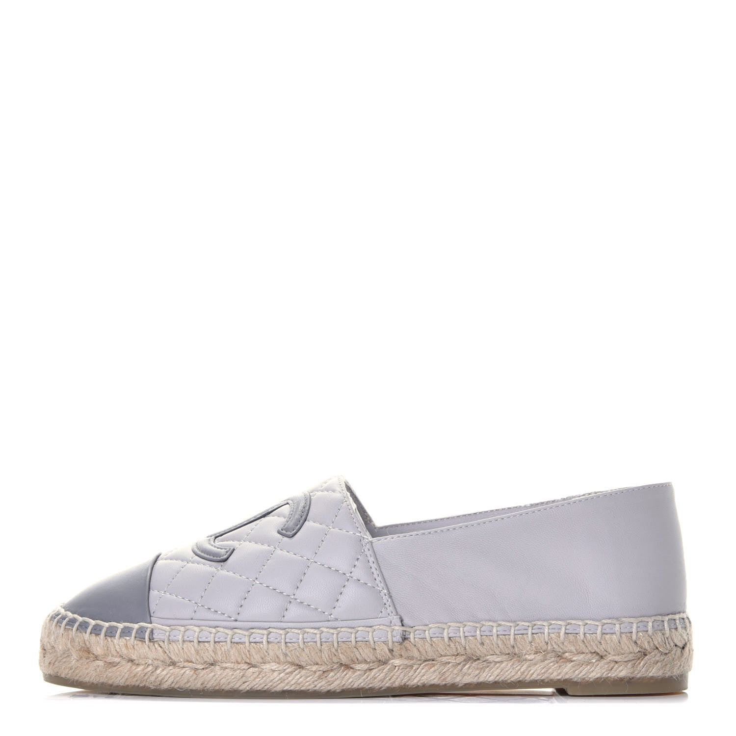 Chanel Lambskin Quilted CC Espadrilles 37 Grey 1 of 9