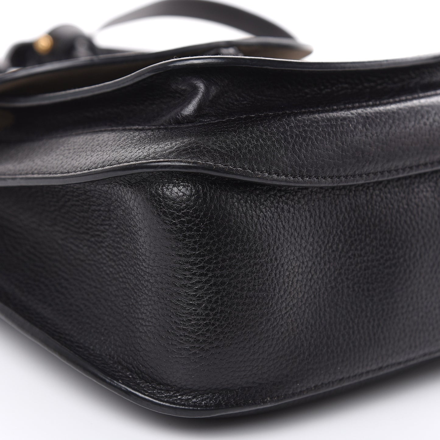 Grained Calfskin Small Hudson Tassel Shoulder Bag Black
