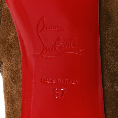 Christian Louboutin Suede Calfskin Condora Botta 85 Knee Boots 37 Brown 7 of 7