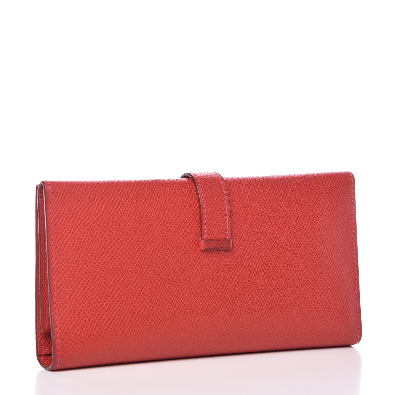Hermes Epsom Bearn Gusset Wallet Rouge Casaque 3 of 9