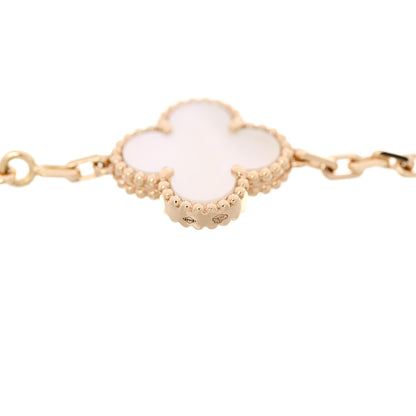 Van Cleef & Arpels 18K Yellow Gold Mother of Pearl 5 Motifs Vintage Alhambra Bracelet 4 of 5