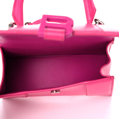Balenciaga Shiny Box Calfskin Tonal B Hourglass Top Handle Bag XS Fuchsia 4 of 18
