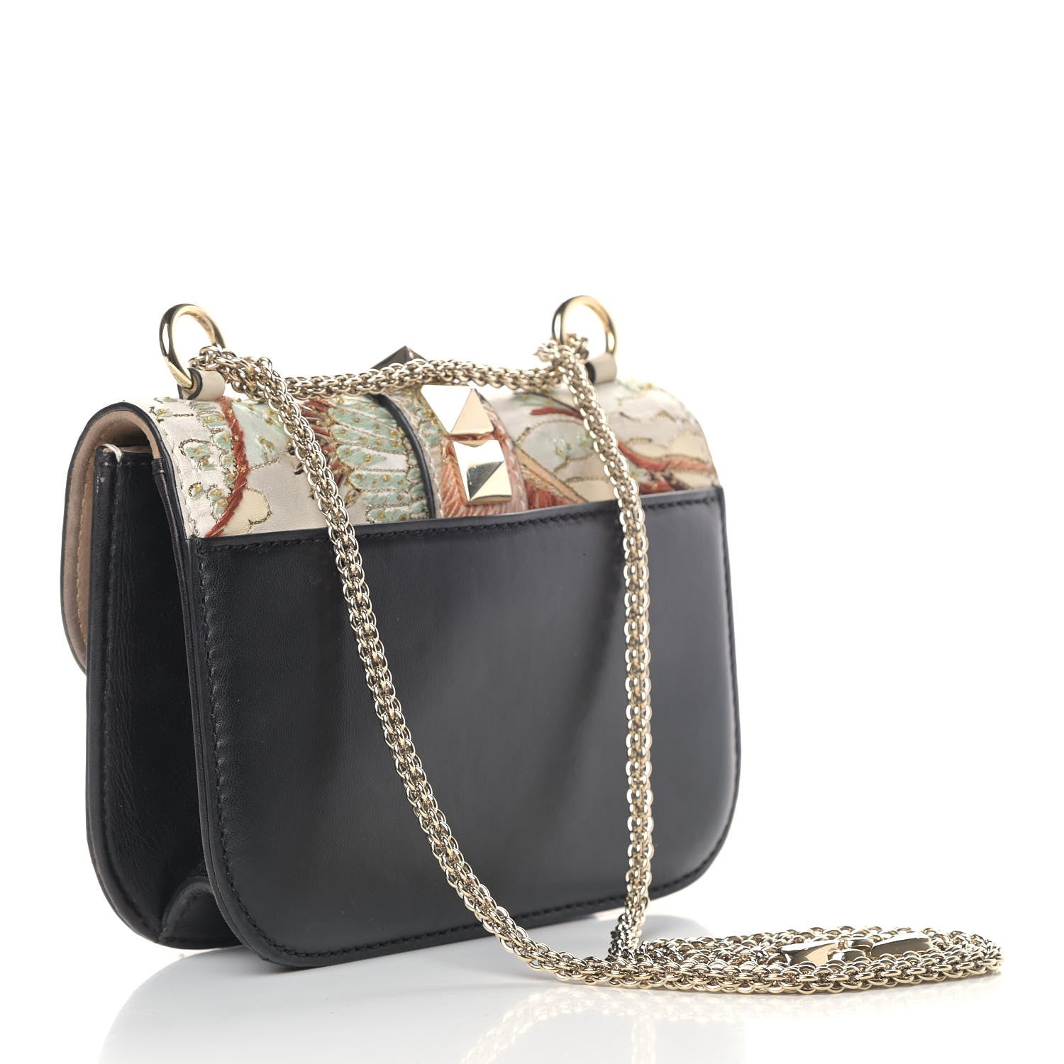 Valentino Garavani Vitello Japanese Bird Embroidered Small Glam Lock Rockstud Flap Multicolor 2 of 6