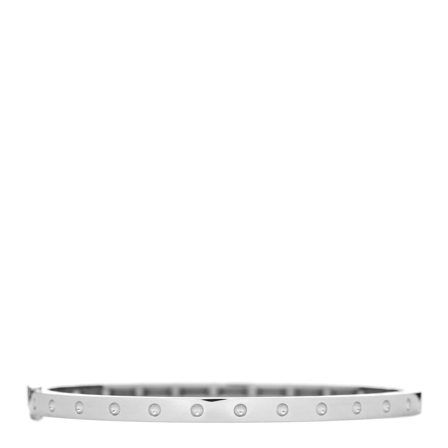 Roberto Coin 18K White Gold Symphony Pois Moi Oval Bangle Bracelet 3 of 4