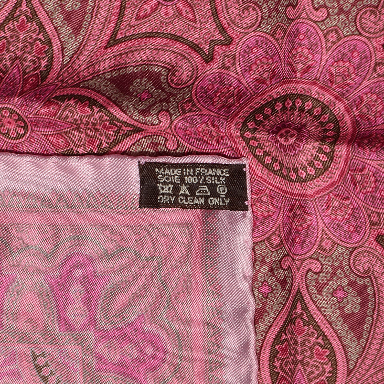 Hermes Silk Pocket Square Floral Pink 4 of 4
