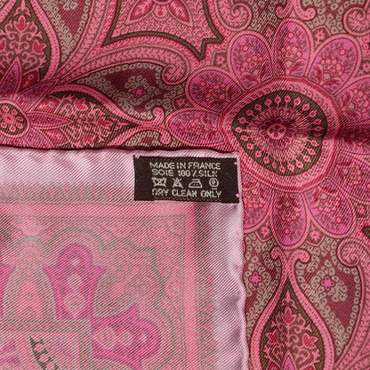 Hermes Silk Pocket Square Floral Pink 4 of 4