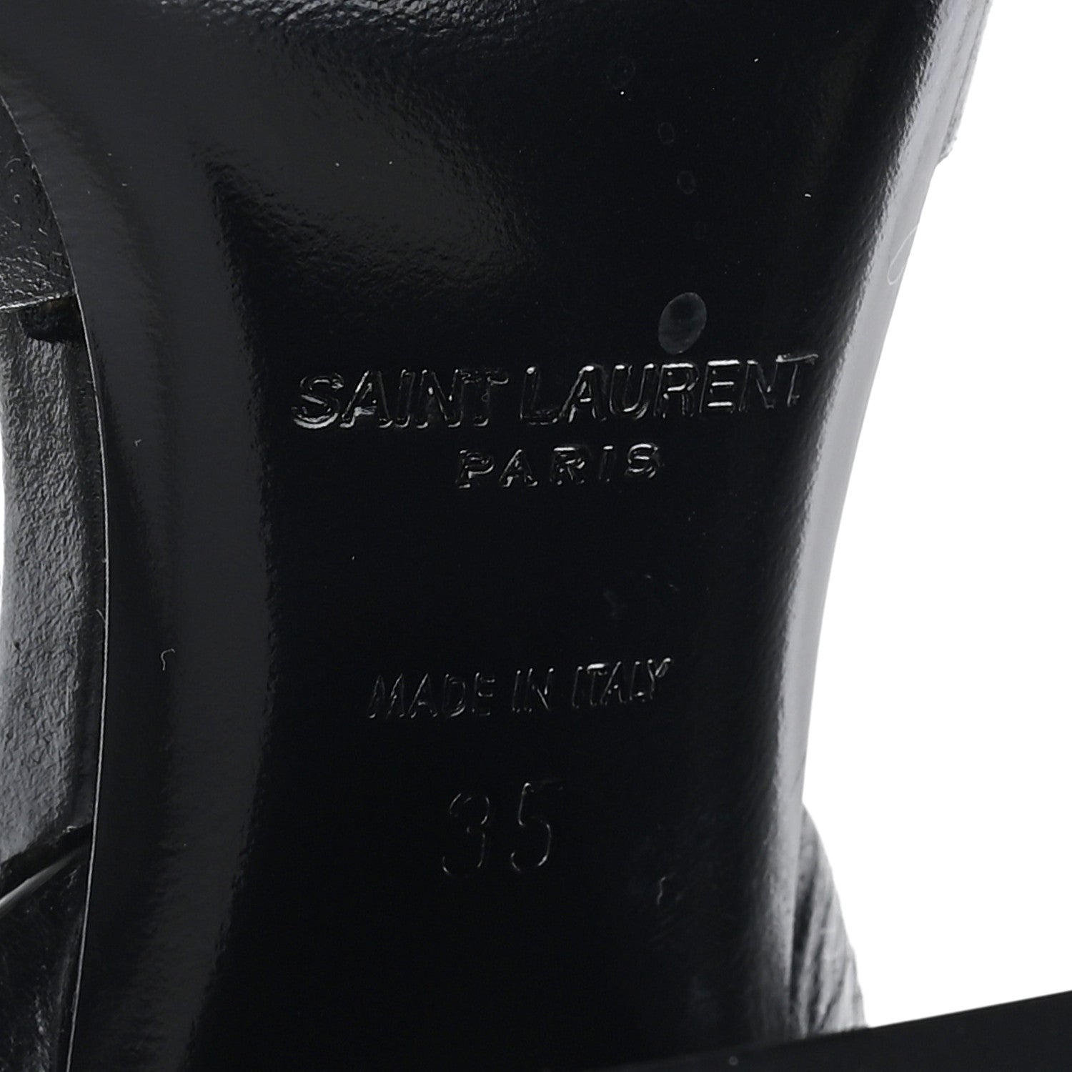 Saint Laurent Calfskin Oak 75 Sandals 35 Black 8 of 10