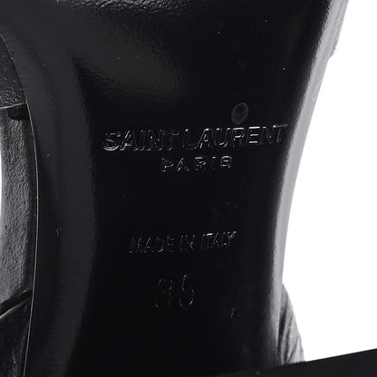 Saint Laurent Calfskin Oak 75 Sandals 35 Black 8 of 10