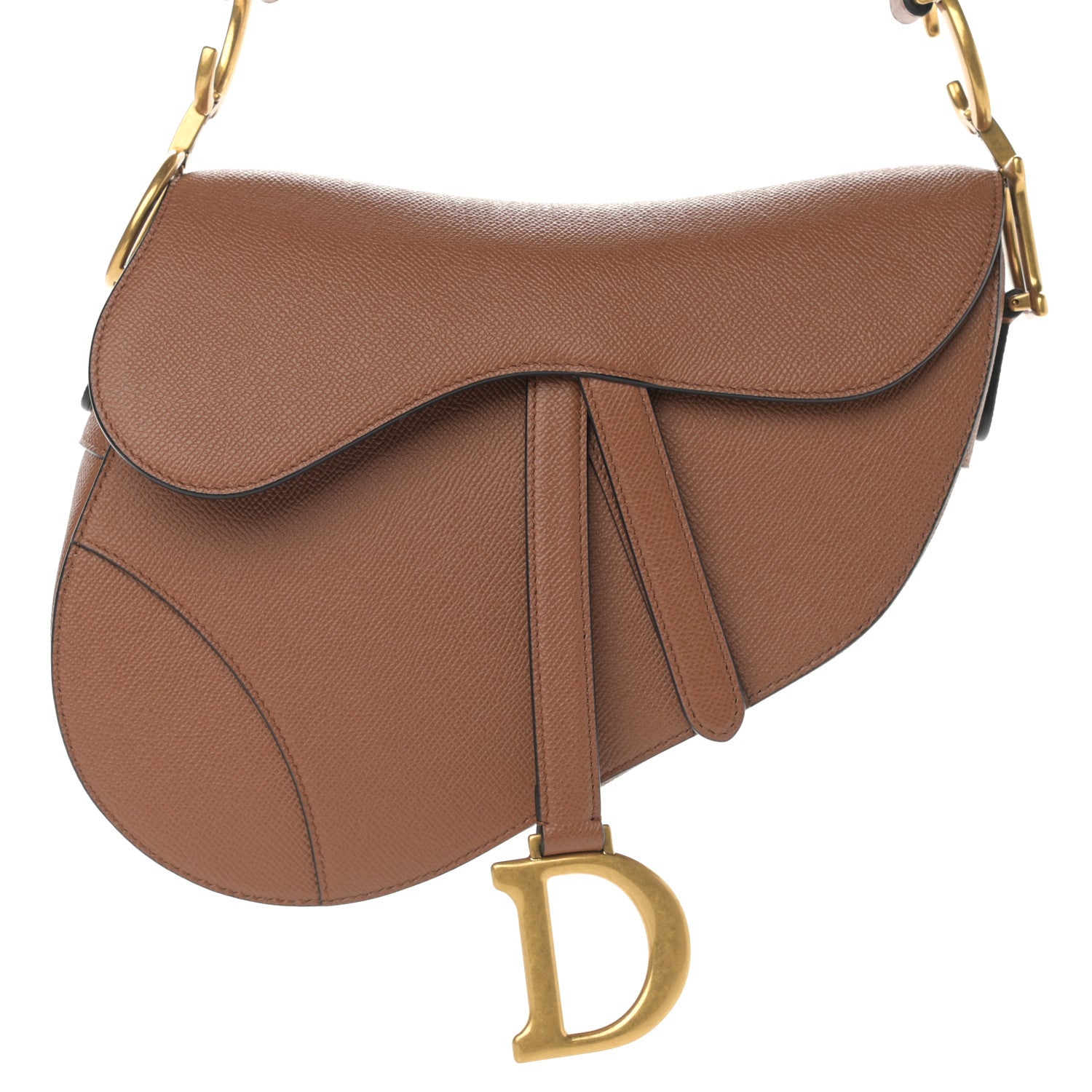 Christian Dior Grained Calfskin Saddle Bag Camello 7 of 9